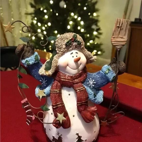 Home Interiors and Gifts Christmas Snowmen Snowman Large 8" Set of 3 - Picture 5 of 11
